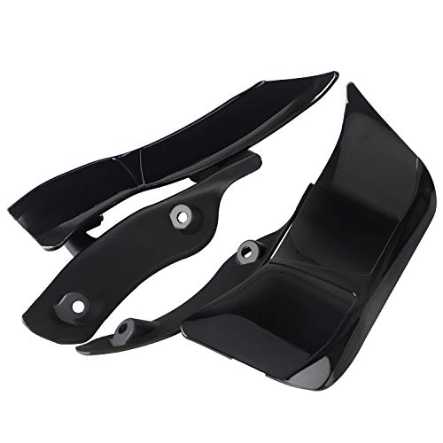 ABS Black Side Wing Adjustable Windshield Air Deflector for Harley Road Glide FLTRX 2015-2023 - color: Black
