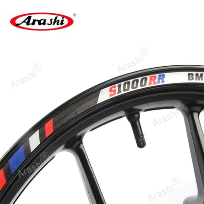 Arashi 17” Wheel Rim Strips Tape Stickers Decals for BMW S1000RR Motorcycle Accessories Waterproof Reflective Blue