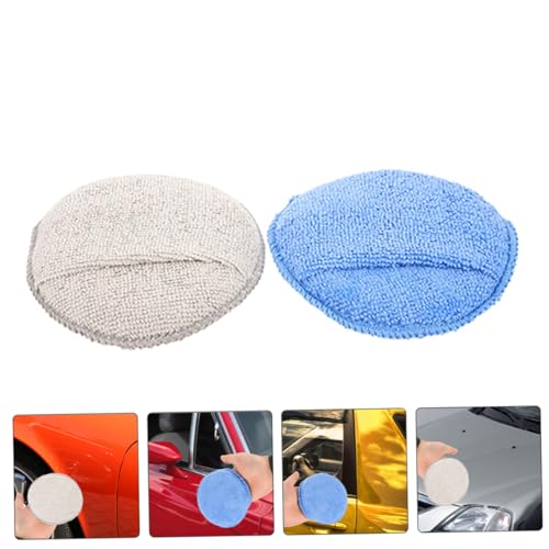4pcs Car Wax Applicator Pads Round Microfiber Cleaning Buffing Sponges for Polishing Vehicles Lightweight Versatile Scratch Maintenance for Cars Motorcycles and