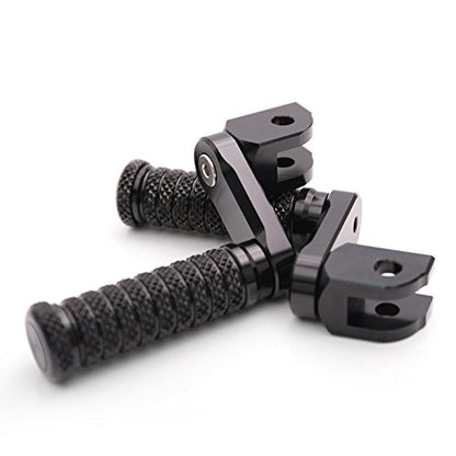 MC MOTOPARTS POLE Black CNC 40mm Extension Riser Front Foot Pegs Compatible with YZF R3 2015-2017 - color: Black, size: 40 mm Extension
