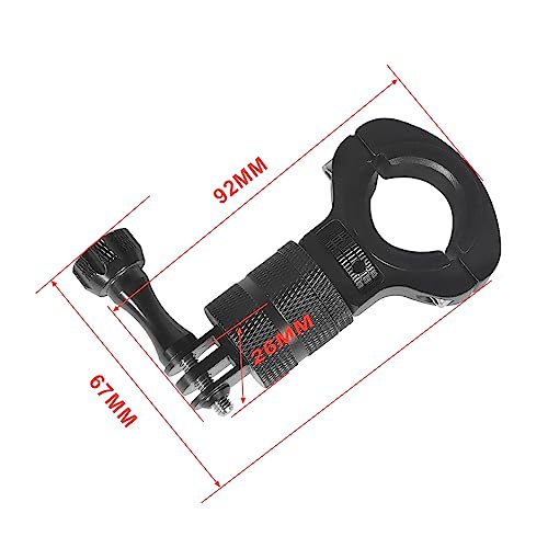 Motorcycle Handlebar Clip Holder 1/4 Screw Bicycle Bike Seatpost Clamp Compatible with Go-pro 11 ONE Action Camera Accessories (Black Set) - color: Black Set