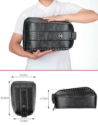 KEMIMOTO Motorcycle Tail Bag Rivet with Secure Locking Bracket 25L Large Capacity Universal Motorcycle Luggage Travel Storage Bag for Trip Camping Outdoor