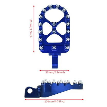 CNC MX Style Wide Foot Pegs with 360° Roating Compatible with Harley Dyna Softail Fatboy Sportster Iron 883 Chopper Bobber Models Blue - color: Blue with Cone Spikes