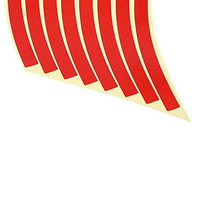 X AUTOHAUX 16pcs Fit 12" Wheel Motorcycle Car Bike Wheel Rim Sticker Strips Reflective Stripe Tape Reflector Red