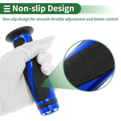 7/8" 22mm 15/16" 24mm Motorcycle Hand Grips Cover Kit Non Slip Aluminum Alloy Rubber Handlebar Grips for Motorcycle Scooter Bicycle ATV Blue 1Set - color: Blue