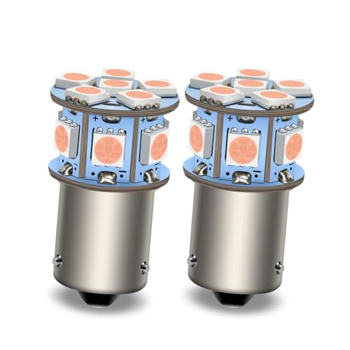 Ruiandsion 2pcs 6V BAU15S 5050 12SMD 6000K Pink LED Light Bulbs for Reverse Lights Turn Signal Tail Lights,Non-polarity - color: Pink, size: BAU15S