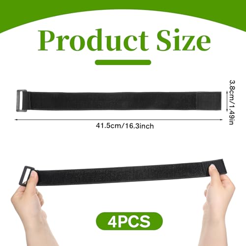 Giantree 4-Pack Boot Straps, Nylon Sports Straps, Adjustable Elastic Leg Strap, Adjustable Cycling Fishing Pants Safety Thigh Trouser Replacement Strap for Cycling, Fishing, Hiking, Wading
