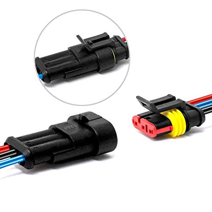 3 Pin Way 16 AWG Car Waterproof Electrical Connector Plug with Wire AWG Marine Pack of 5 - size: 3 Pin