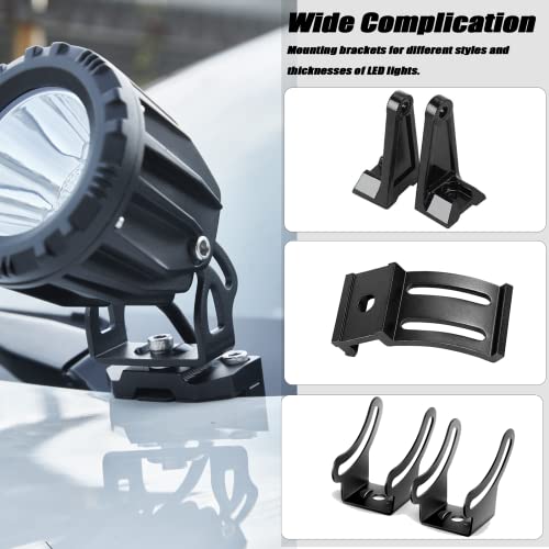 Universal Hood Mounting Bracket - Ditch Light Brackets 2PCS Kit Aluminum Alloy Clamp Holder for Truck SUV Cars, Black - size: Universal Hood Light Bracket