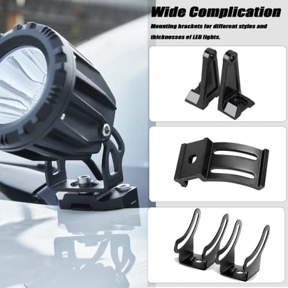 Universal Hood Mounting Bracket - Ditch Light Brackets 2PCS Kit Aluminum Alloy Clamp Holder for Truck SUV Cars, Black - size: Universal Hood Light Bracket