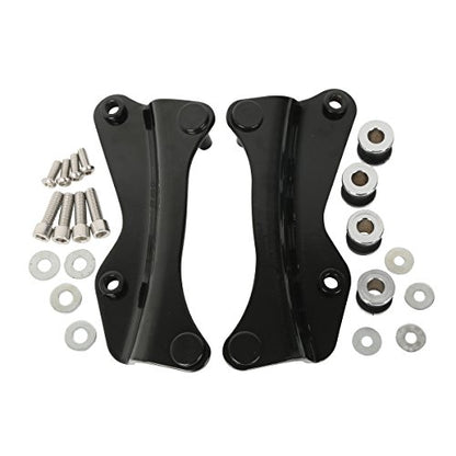 XFMT 5.5" Gunship Gray Razor Trunk W/Backrest Pad + Black Mount Bracket + Docking Kits For Harley Touring Road King Street Glide Road Glide Electra Glide Ultra Classic 2014-Later - color: Gunship Gray Set 8