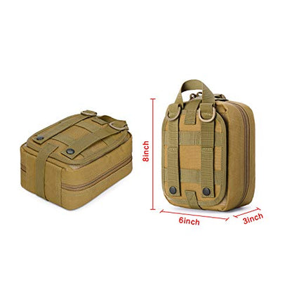 Gonex MOLLE Medical Pouch EMT First Aid Pouch Rip-Away IFAK Tactical Utility Pouch for Outdoor Activities Medical Supplies (Bag Only) - color: Tan