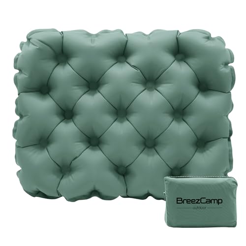 Inflatable Seat Cushion, Lightweight Stadium Seat Pad, Travel Air seat Cushion Anti-Slip for Airplane, Long Flights, Hiking, Climbing, Home and Camping, Compact Air Cushion - color: Olive Green