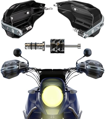 BRCOVAN Motorcycle Hand Guards with Thickened Aluminum Alloy Frame | High Strength Composite Shield, Brake & Clutch Friendly, Come with Mounting Accessories, Fit for 7/8" to 1-1/4" Handlebars