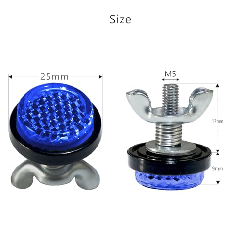 Deep Blue Reflector Motorcycle License Plate Bolts and Nuts - color: Deep Blue