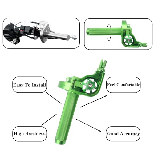 Motorcycle Throttle Grip 7/8" 22mm CNC Aluminum Quick Twister with Throttle Cable for KLX CR CRF EXC XR CRF50 CRF230 50 110 125 230 250 Dirt Pit Bike Motocross Motorbike Quad ATV - color: Green