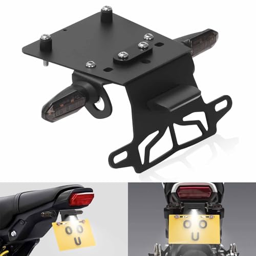 2026 GROM MSX 125 Fender Eliminator Kit - Tail Tidy Compatible with 2022-2025 MSX125 GROM - License Plate Bracket with Turn Signals Rear and LED License Light (Smoke) - color: Smoke