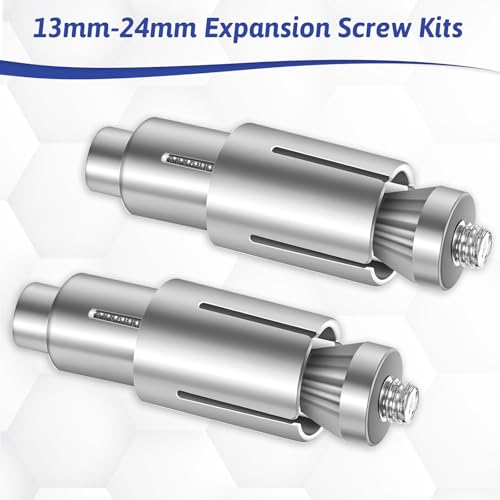 2 Pack Motorcycle Bar Ends Mounting Screw Set Universal 13mm-24mm Handlebar Expansion Screws for 7/8'' Handle Bar Grip End Caps Silder Handle Bars Plug Side Mirror Electric Dirt Bike Scooter Silver