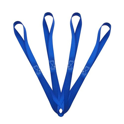 Mega Cargo Control 1" Blue Soft Tie Loops, 4 Pack UTV Offroad & Motorcycle Handlebar Tie Downs - 2400 LBS Break Strength - color: Blue (4 - Pack), size: Soft Tie Loops