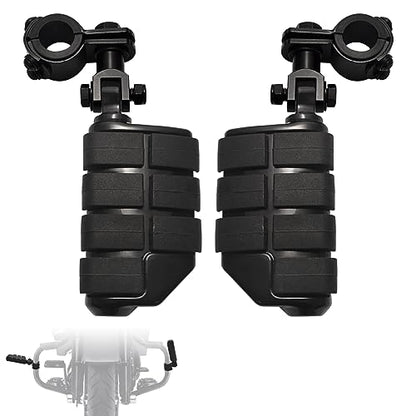 FOVPLUE 1",1.25"Highway Footpegs, Adjustable Highway Peg w/ 3-Piece Clamp for Harley Touring Softail Dyna Sportster models w/25mm-32mm Engine Guard/Tubing,Black#2 - color: Black For Lion Paw Style