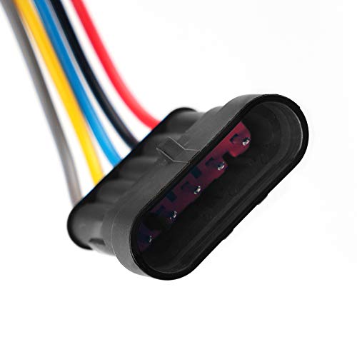 5 Pin Way 16 AWG Car Waterproof Electrical Connector Plug with Wire AWG Marine Pack of 5 - size: 5 Pin