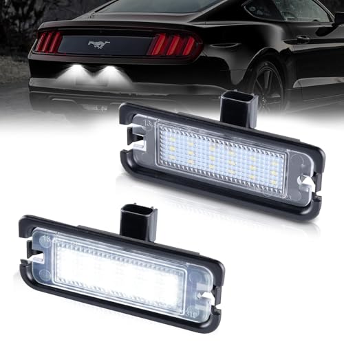 Bestview LED License Plate Lights Assembly for Ford Mustang 2015-2023, Rear Bumper Tag Lamp Replacement 6000K Bright White,2Pack - color: for 2015-2023 Ford Mustang