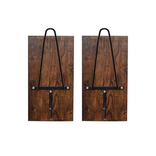 Helmet Holder Wall Mount, Motorcycle Helmet Rack, Motorcycle Helmet Stand, Helmet Hanger with Metal Hook, Easy Storage for Helmets, Caps, Sportswear, Hats, Coats & Motorcycle Gear (2 Pack) - color: Brown*2
