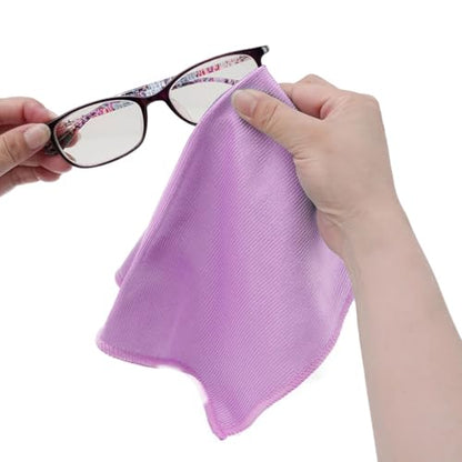 6 Pcs Glass Cleaning Cloth for Window Eyeglass Mirrors Stainless Steel - color: Purple