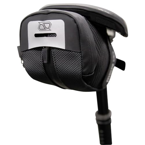 MSR Bicycle Seat Bag Black Bike Under Seat Saddle Bag for Mountain or Road Extra Storage and Taillight Mount