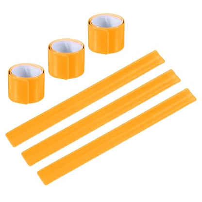 PATIKIL Reflective Slap Bands, Reflector Band Snap Bracelet Armbands High Visibility Safety Reflectors Wrist Strap Strips for Night Jogging Cycling Running - color: Yellow