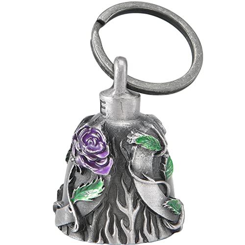 Dream Apparel Motorcycle Bell Guardian Angel Drive Away Gremlin, Biker Bell for Men Women Rider Riding, Good Luck Gift - color: Purple Rose