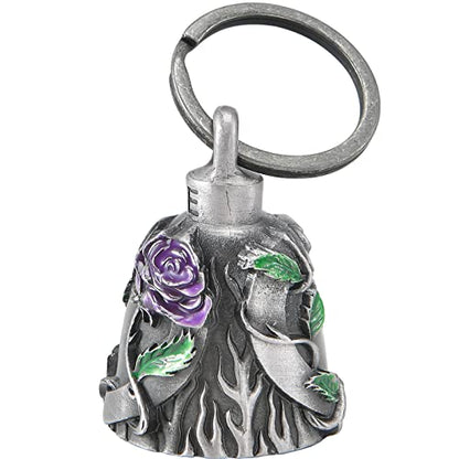 Dream Apparel Motorcycle Bell Guardian Angel Drive Away Gremlin, Biker Bell for Men Women Rider Riding, Good Luck Gift - color: Purple Rose