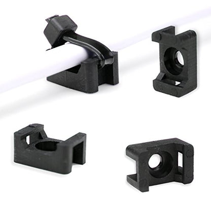 QualGear CM1-B-100-P Cable Tie Mount, Black (Pack of 2) - color: Black, size: Pack of 2