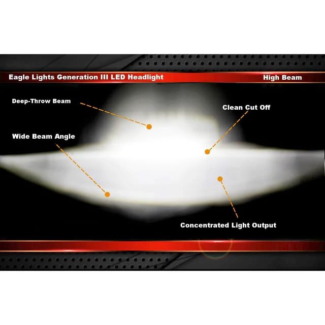 Eagle Lights 7 Inch Generation III Black LED Headlight Kit with Halo Ring DRL for Triumph T100 and T120 Models (Chrome Ring) - color: Chrome Ring