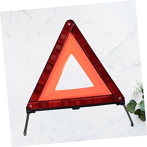Homoyoyo 1Pc Reflective Triangle Kit Emergency Warning Sign for Roadside Collapsible Design Stable Base Essential Vehicle Safety Equipment Red