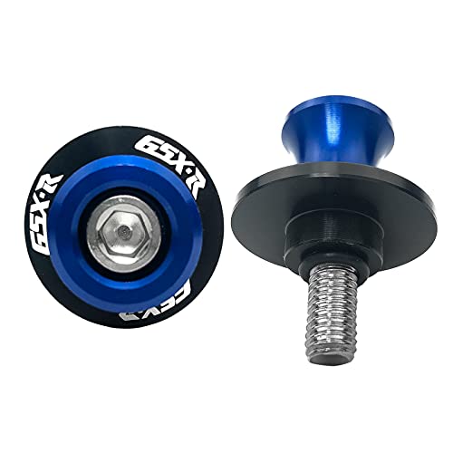 8MM M8 X 1.5 Motorcycle Swing arm Sliders Spools CNC Aluninum Swing Arm Stand Screws 2PCS for Suzuki GSX-R 600 GSX-R 750 GSX-R 1000 (Blue)