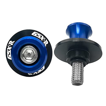 8MM M8 X 1.5 Motorcycle Swing arm Sliders Spools CNC Aluninum Swing Arm Stand Screws 2PCS for Suzuki GSX-R 600 GSX-R 750 GSX-R 1000 (Blue)