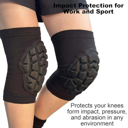 Knee Pads for Skating, Dance Kneepads for Football, Basketball, Skateboard, Workout Men - Lightweight & Elastic Gear Knee Sleeve for Wrestling, Volleyball, Climbing, Gardening, Flooring Women, Black L - size: Large