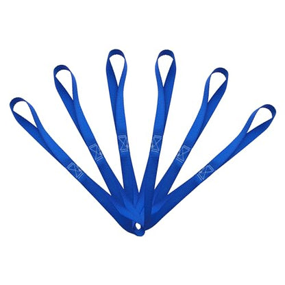 Mega Cargo Control 1" Blue Soft Tie Loops, 6 Pack UTV Offroad & Motorcycle Handlebar Tie Downs - 2400 LBS Break Strength - color: Blue (6 - Pack), size: Soft Tie Loops