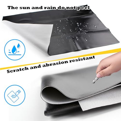 1 PC Motorcycle Seat Cover, 39.37" x 27.56" Elastic Leather Seat Protector, Waterproof and Wear-Resistant Seat Modification Accessories, Universal Motorcycle Scooter Electric Vehicle (Black)