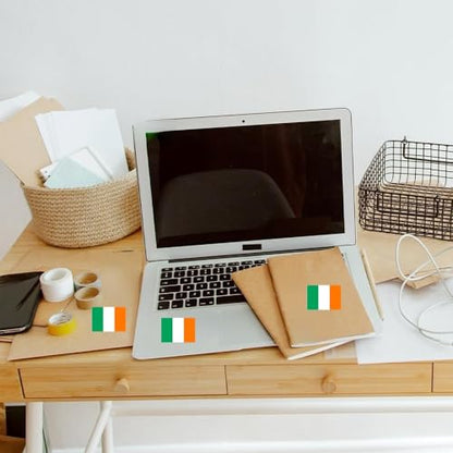 4 PCS Flag Stickers - Ireland Flag Stickers Decals for Cup Computer Laptop Car Bumper Window Helmet Musical Instrument with Smooth Surface - size: Ireland