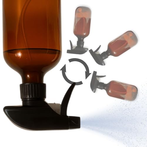 360° Heavy Duty Spray Bottle 16oz (2 Pack) | Upside Down Spray Bottles | All Purpose Plastic Amber Spray Bottles
