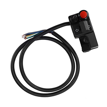7/8inch Motorcycle Blinker Switch, Motorcycle Blinker Switch, 22mm Left Aluminum Alloy Turn Signal Blinker Push Button with Horn Beam