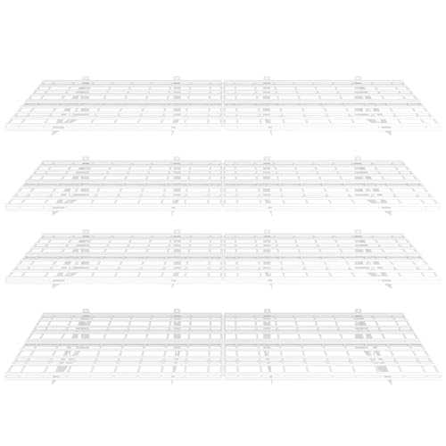 FLEXIMOUNTS 4-Pack 24-inch-by-72-inch Wall Shelf Garage Storage Rack Wall Mounted Floating Shelves 2x6 ft,White, Classic Series - color: White, size: 4 pack-2x6 ft