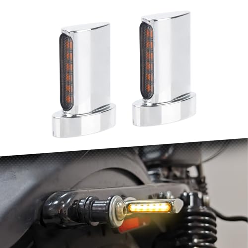 LED Turn Signal Light Motorcycle Mini Blinkers Indicators Fit for Harley Sportster XL 1992-2022 M6 Bolt Thread (Chrome Shell+Smoke Lens+6 Lights) - color: Chrome Shell+Smoke Lens+6 Lights