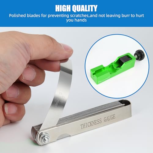 Spark Plug Gap Tool, Spark Plug Gapping Tool with 32 Blade Steel Feeler Gauge, Universal Spark Plug Gap Tool for Most 10mm 12mm 14mm 16mm Spark Plugs (Green) - color: Green