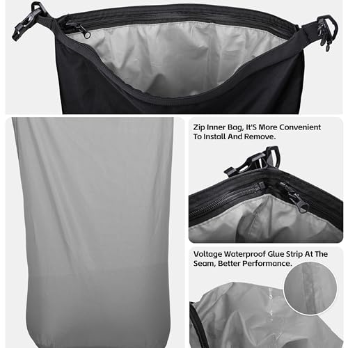 Waterproof Motorcycle Tail Bag 10L Motorbike Rear Rack Storage Bag Saddle Pannier for Touring Adventure Commuting Black - size: 10L