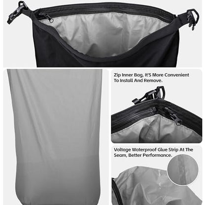 Waterproof Motorcycle Tail Bag 10L Motorbike Rear Rack Storage Bag Saddle Pannier for Touring Adventure Commuting Black - size: 10L