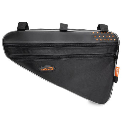 Ibera Bike Frame Bag - Slim Pouch Zipper Compartment & Velcro Mount - Water-Resistant, Fits Most Bikes - Holding Tools Snacks