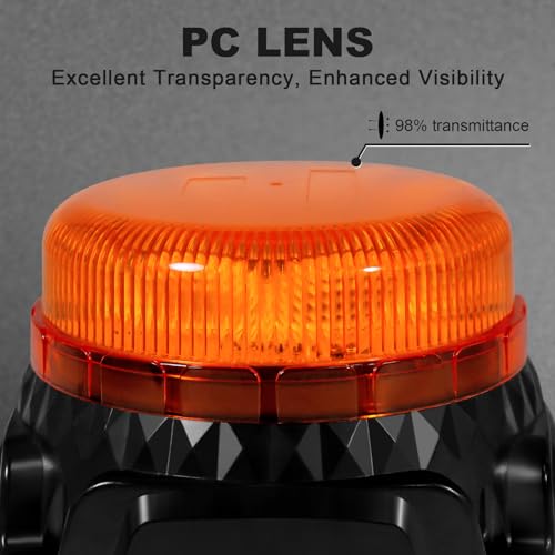 Agrieyes Beacon Light with Reverse Alarm, Amber Flashing and Rotating Emergency Warning Caution Safety Lights for Vehicles, Trucks, Tractor Forklift and Postal - size: Screw1